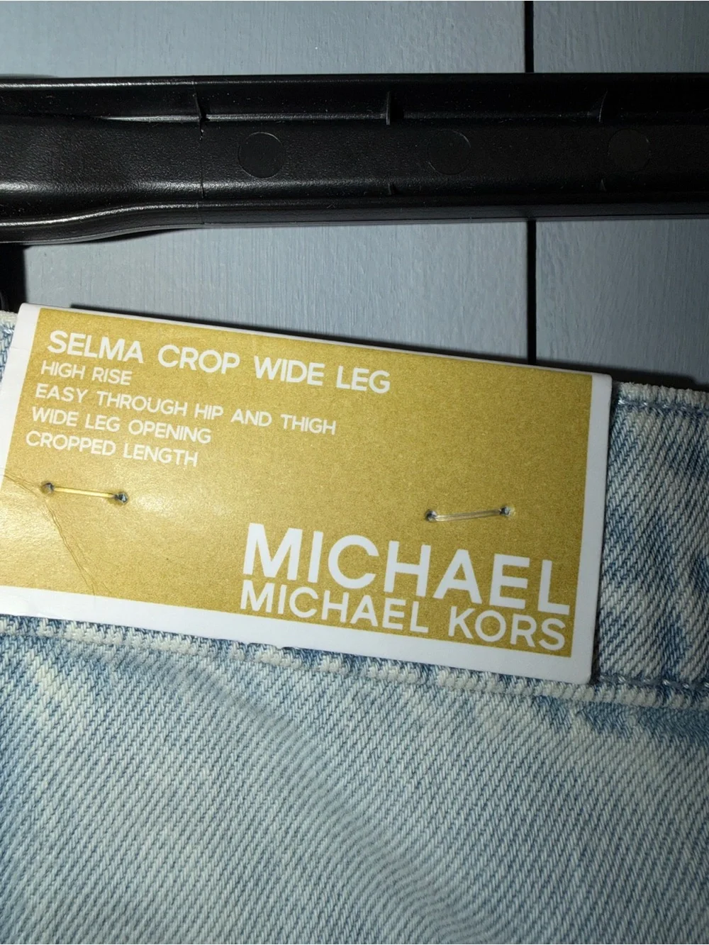 Michael Michael Kors Selma Crop Wide Leg Jeans Size 8 NWT Light Wash
